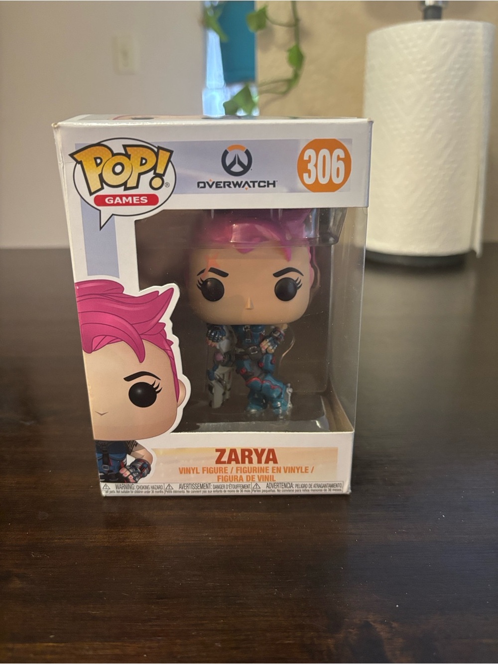Funko Overwatch Zarya Vinyl Figure - Pink Hair, Blue Outfit